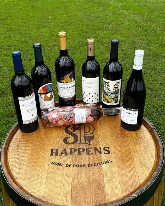 Sip Happens branded barrel